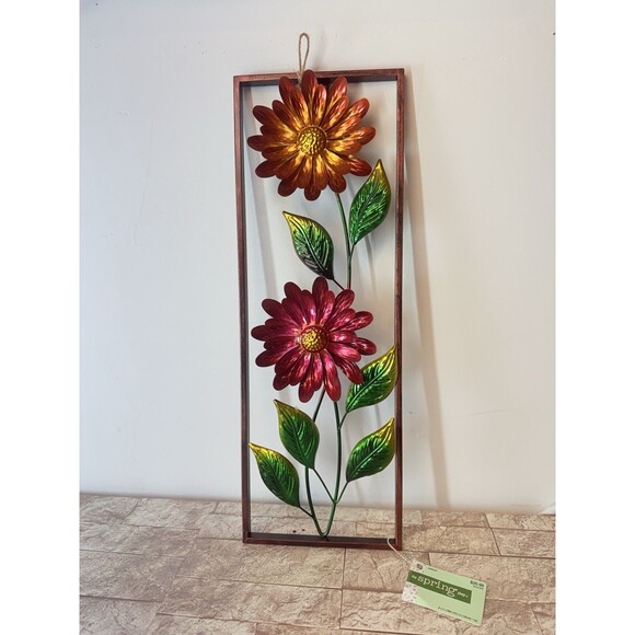 Hobby Lobby Other - NWT Metal Flower Wall Decor 2 Flowers Outdoor Inside Art Backyard Decorations